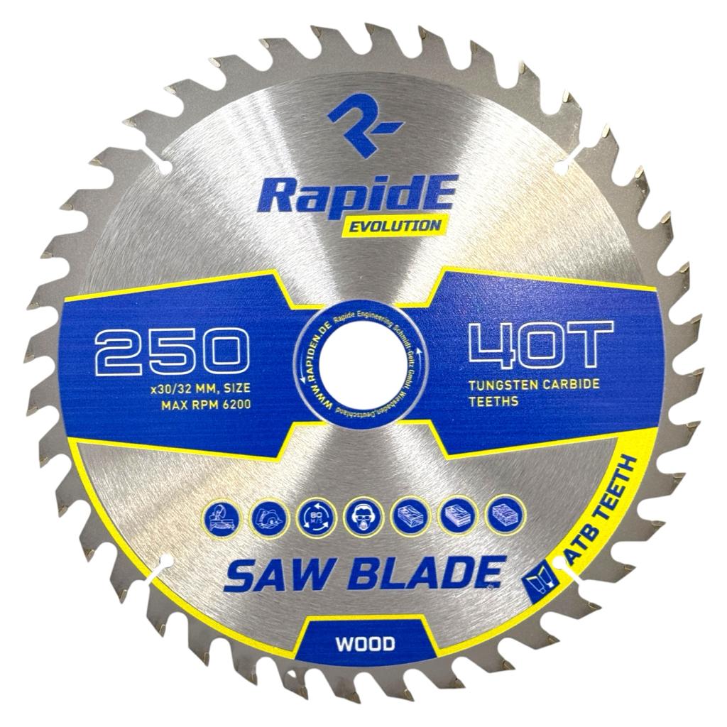 Диски по дереву RAPIDE Basic Series Диск пильний по дереву Ø250*30/32мм. (40зуб.) RAHФ-00001419