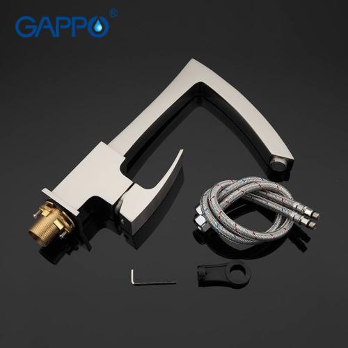 Смесители для кухни GAPPO G4007-5 (JACOB) кухня однорыч. Гобр. гусак латун. корп. гайка Ø35 (сатин)