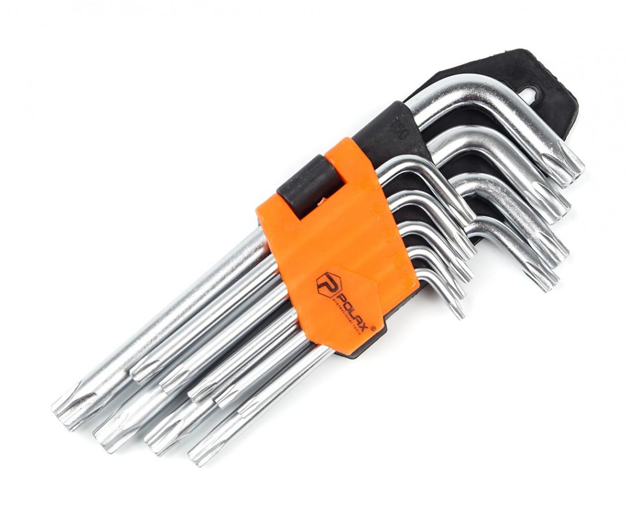 Набори ключів TORX POLAX Набір шестигранних Г-подібних ключів TORX Т10-Т50  9од. 25-007