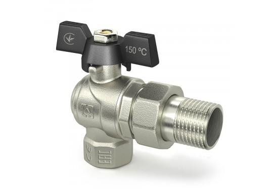 Крани серії Black Raftec BLACK Кран кутовий кульовий з американкою DN20 (3/4)  чм DRBS2-U