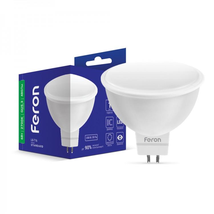 LED-Лампи Feron LED-Лампа 6w 2700k MR16 G5.3 LB-716