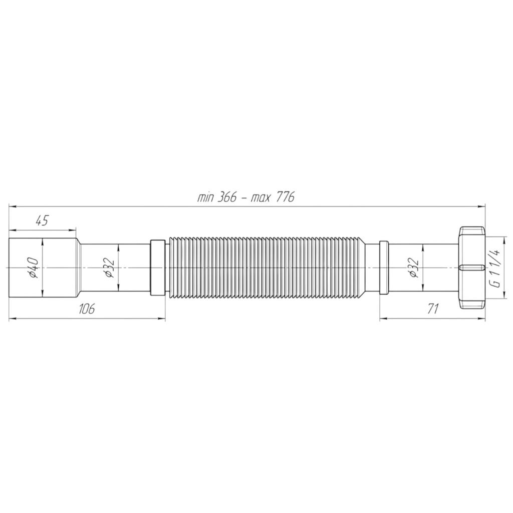 Гнучка труба Ani Plast K207EU Гнучка труба 1 1/4*32/40 (420-820мм.)