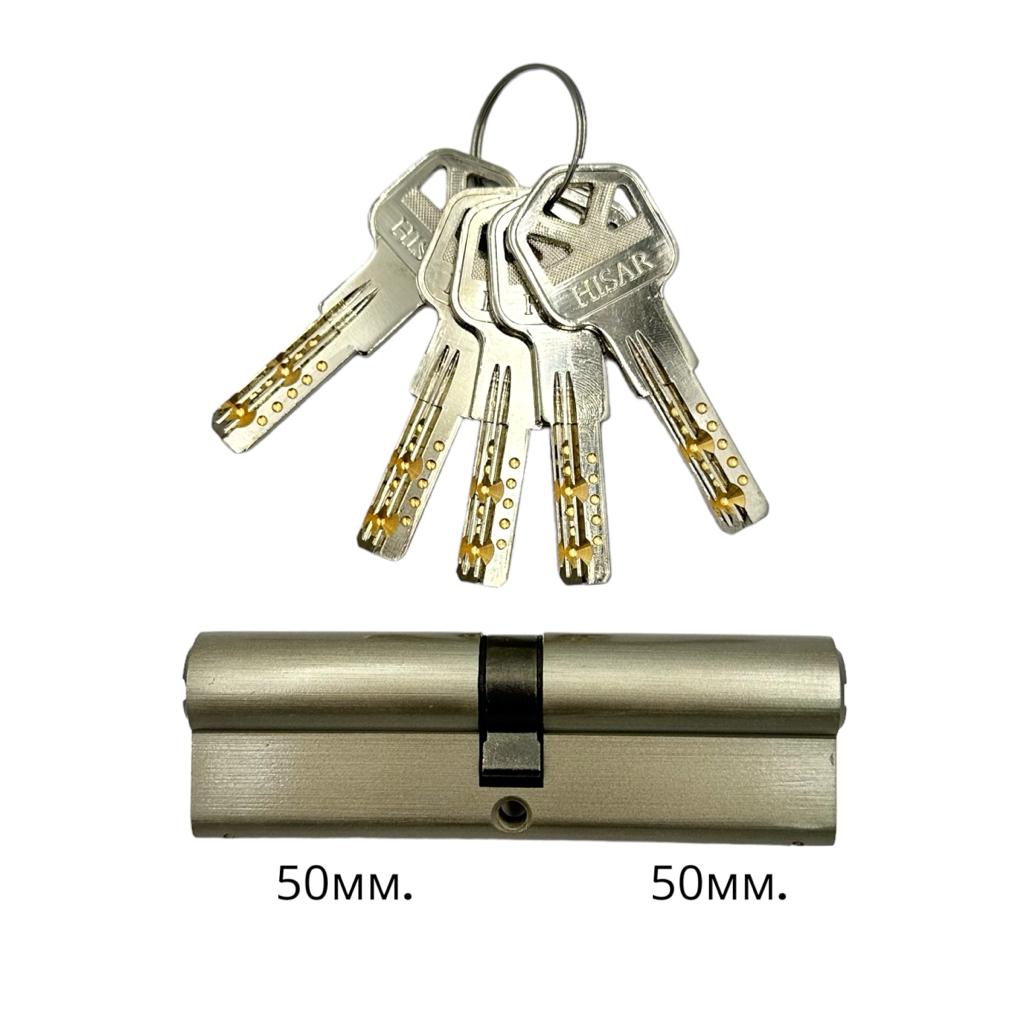 Цилиндры HISAR Цилиндр ключ-ключ 50*50 (никель) BC-100(50*50)