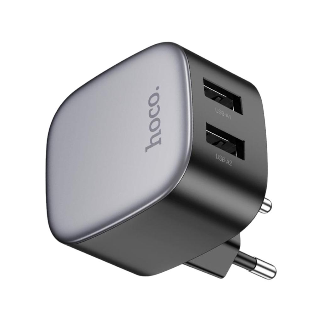 Зарядні пристрої для телефонів Hoco Зарядний пристрій CS31A 2*USB Wing dual port fast charger 2.1A  Black