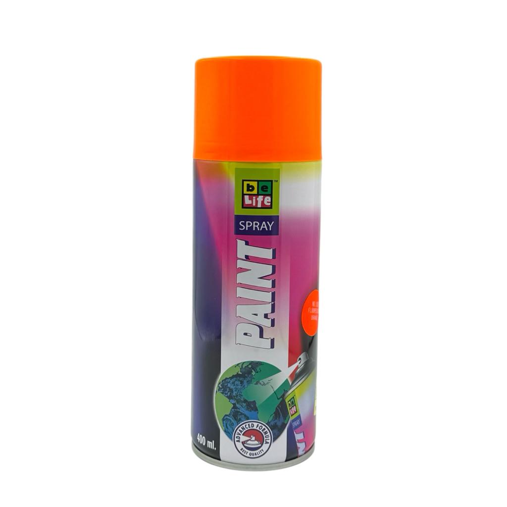 Фарба аерозольна BeLife Fluor Paint Фарба аерозольна універсальна 1006 (ФЛЮРЕСЦЕНТНО-ПОМАРАНЧЕВА) 400 мл.