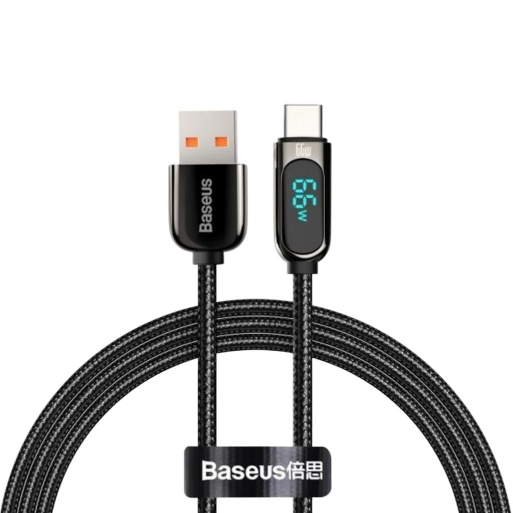 Кабелі та адаптери Baseus Кабель Display Series Fast Charging Data Cable USB to Type-C 66W 1,0m. Black CASX020001
