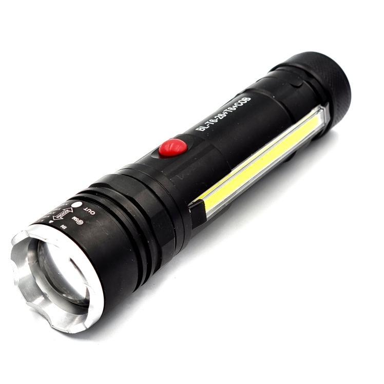 Фонари ручные X-Balog Фонарь ручной, micro USB, 1*18650 BL-T6-26+T6+COB