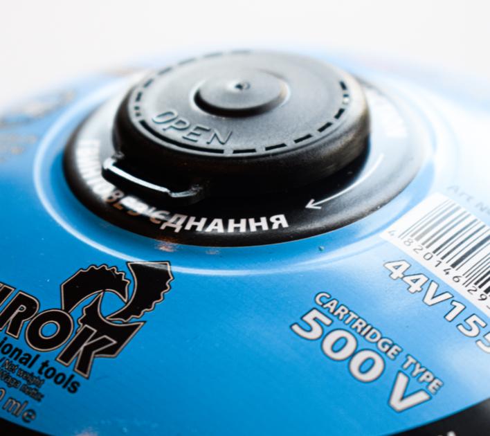 Газовые балоны (туристические) VIROK Газовый баллон с резьбой 500гр./870ml. 44V155