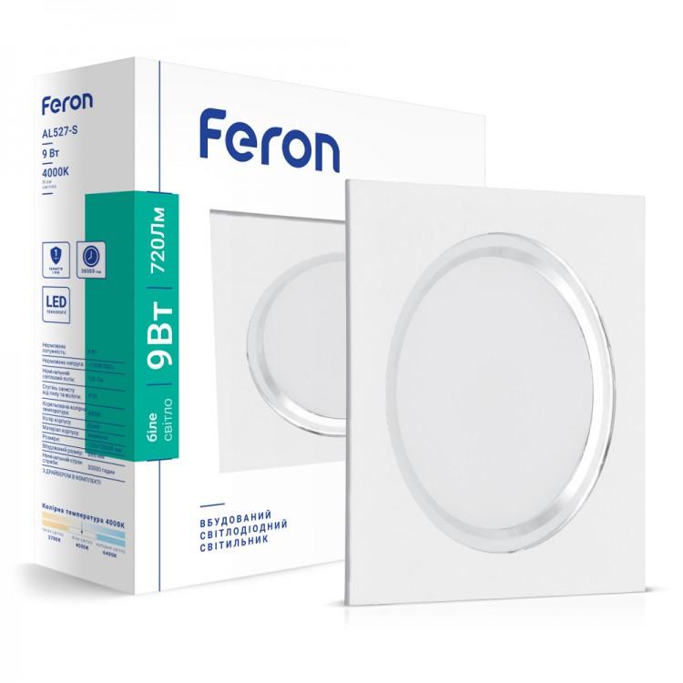 LED-Светильники (встраеваемые) Feron LED-Светильник (белый) 9W 720Lm 4000K AL527-S