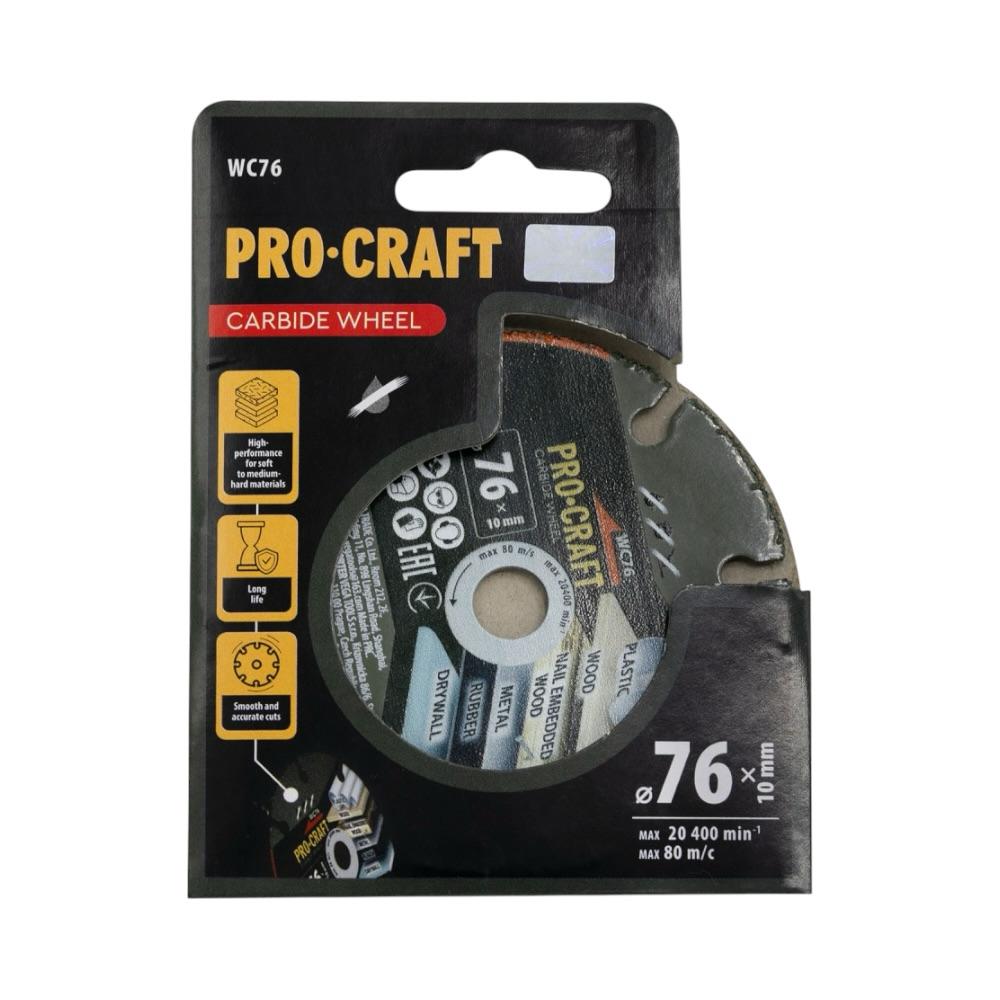 Диски отрезные по металлу PROCRAFT Диск відрізний універсальний 75*1,6*10мм. (до PGA12) WC76