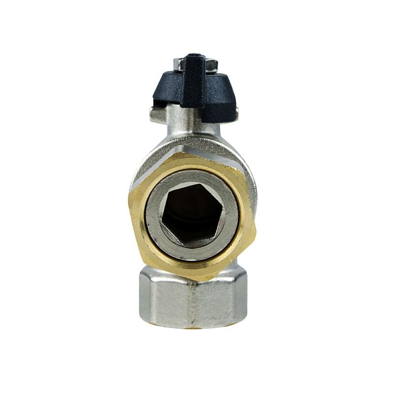 Крани серії Black Raftec BLACK Кран кутовий кульовий з накидною гайкою В/В DN15 (1/2) PN40 чм DRBZ1