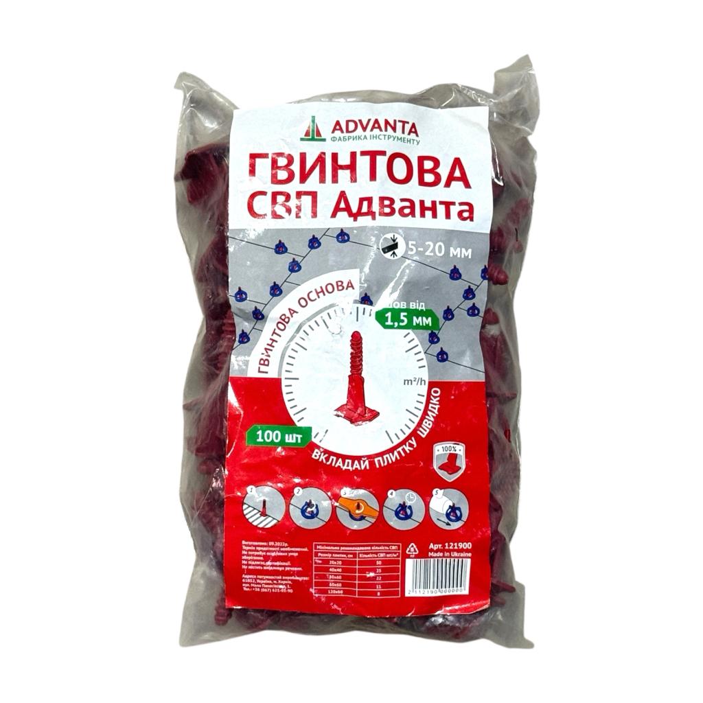 Система вирівнювання плитки (СВП) ADVANTA Основа 1,5мм. для гвинтової СВП (50шт.) 121900