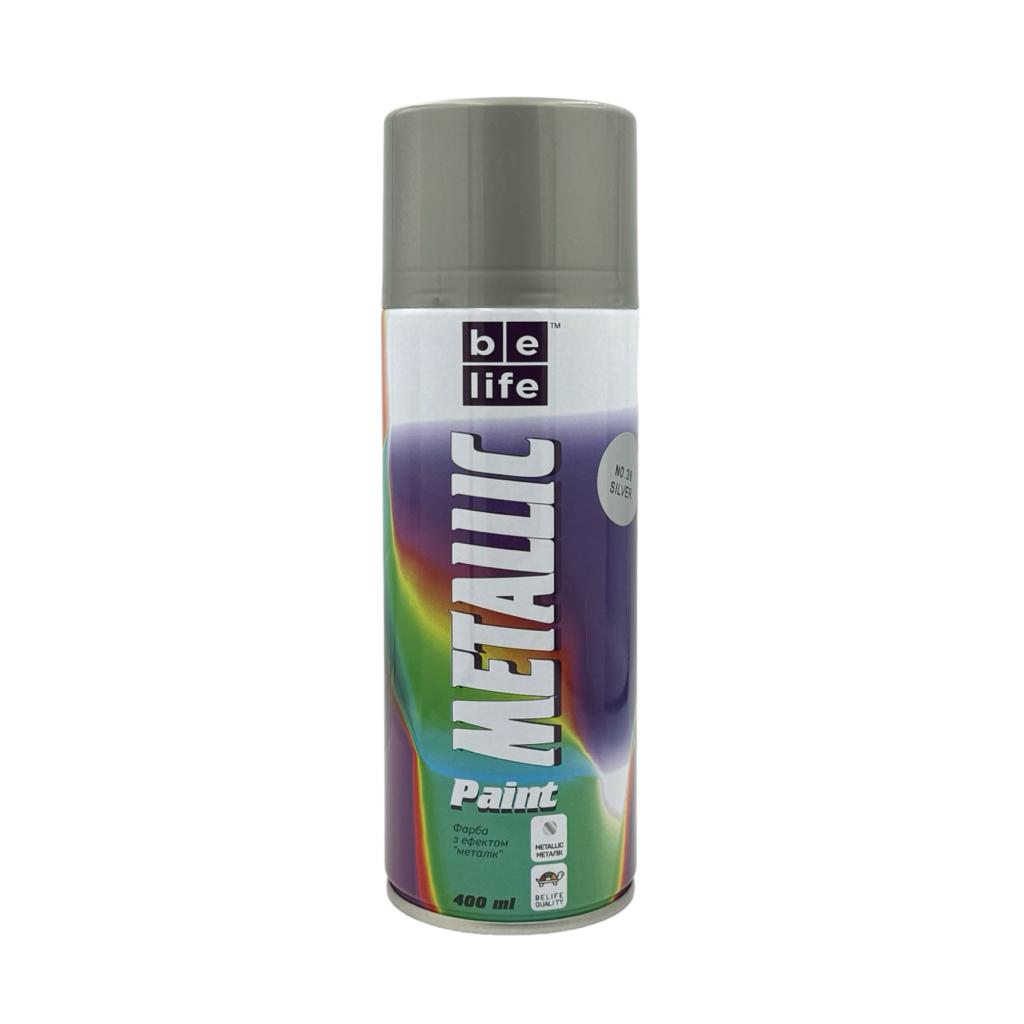 Фарба аерозольна BeLife Metallic Paint Фарба аерозольна універсальна №36 (срібло) 400 мл.