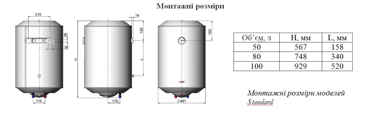 Водонагрівачі (бойлери) NovaTec Водонагрівач (бойлер) Standard 100 (NT-S)
