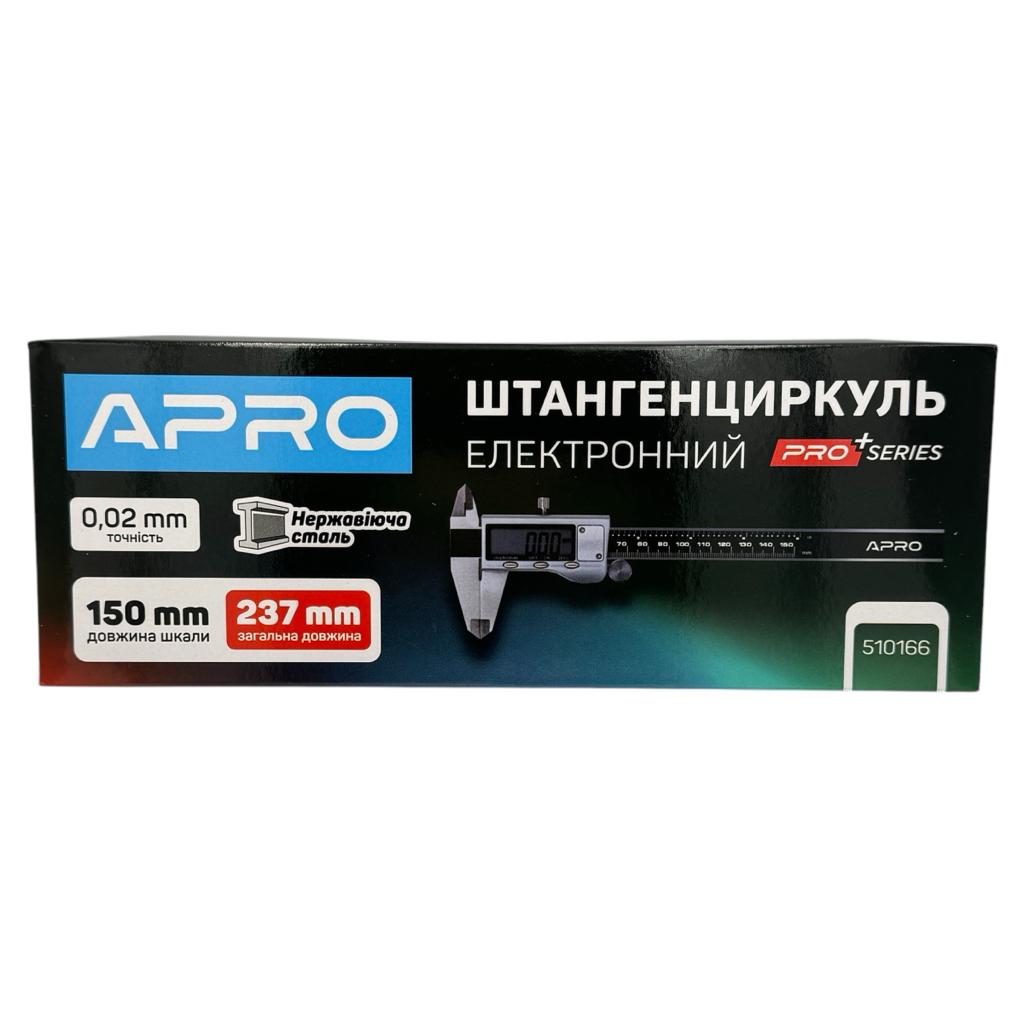 Штангенциркули APRO Штангенциркуль електронний 150мм. металевий корпус (батарея 1,5В) 510166