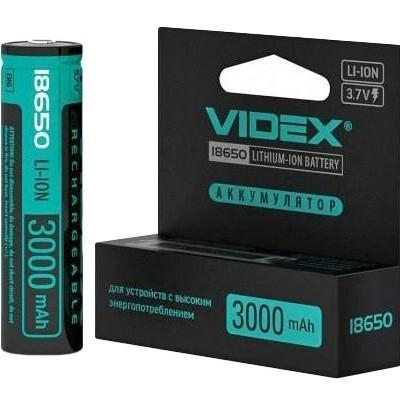 Батарейки акумуляторні VIDEX Акумулятор 18650 3,7V 3000mA (ЗАХИСТ) 18650