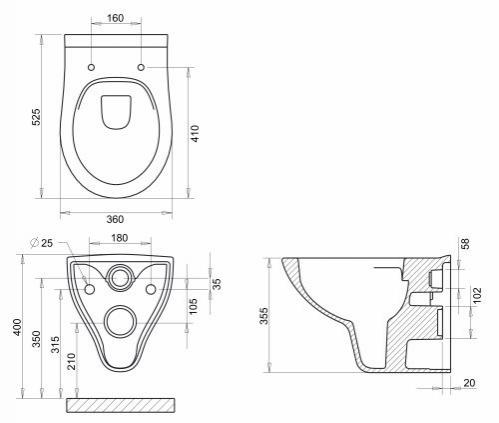 Інсталяції GEBERIT Набір інсталяційний: NETKA Rimless унітаз підвісний, сидіння Slim slow-closing, 458.103.00.1 DUOFIX Basic інсталяція для унітазу, без клавіші с065048+458.103.00.1