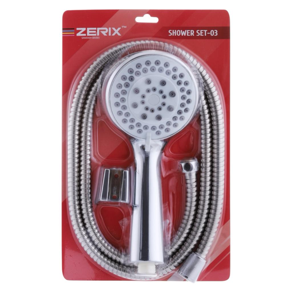 Наборы для душу ZERIX Shower SET-03 Душовий набір (шланг, лійка, кронштейн) (ZX3097)