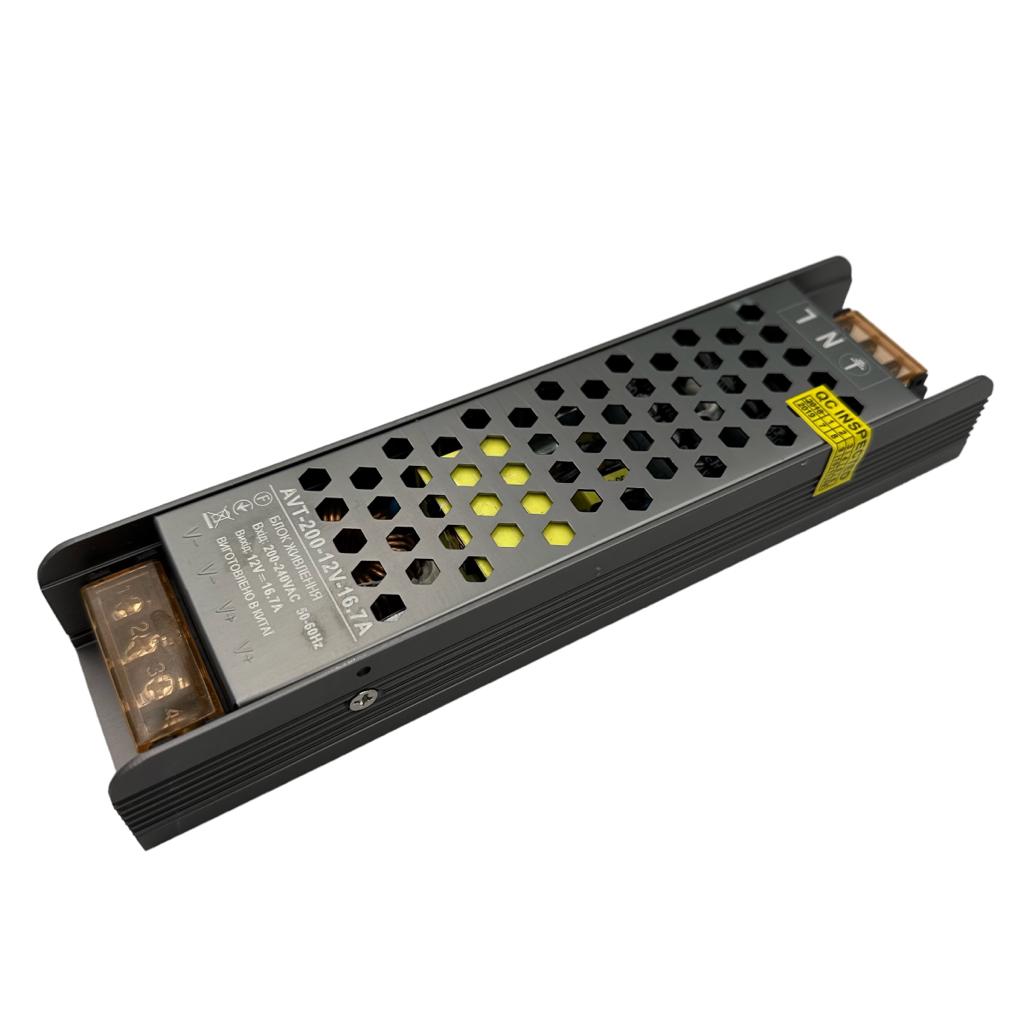 Блоки живлення 12V AVT Блок живлення 200W 12V IP20 195*49*29мм. AVT-200-16.7A