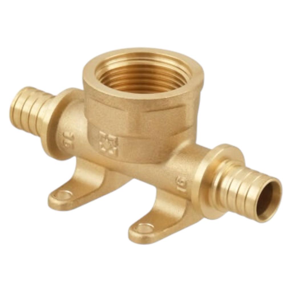Push-фітінги для Pex труб Raftec Трійник натяжний з РВ Ø16x3/4xØ16 з вушками DWPT160216