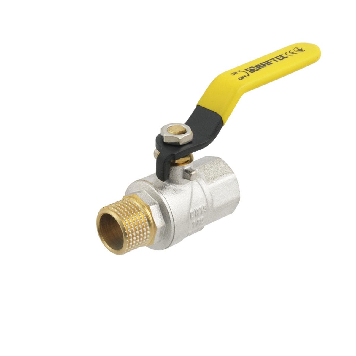 Краны серии Yellow Raftec YELLOW Кран шаровой DN15 (1/2) Н/В желтая ручка GRH11