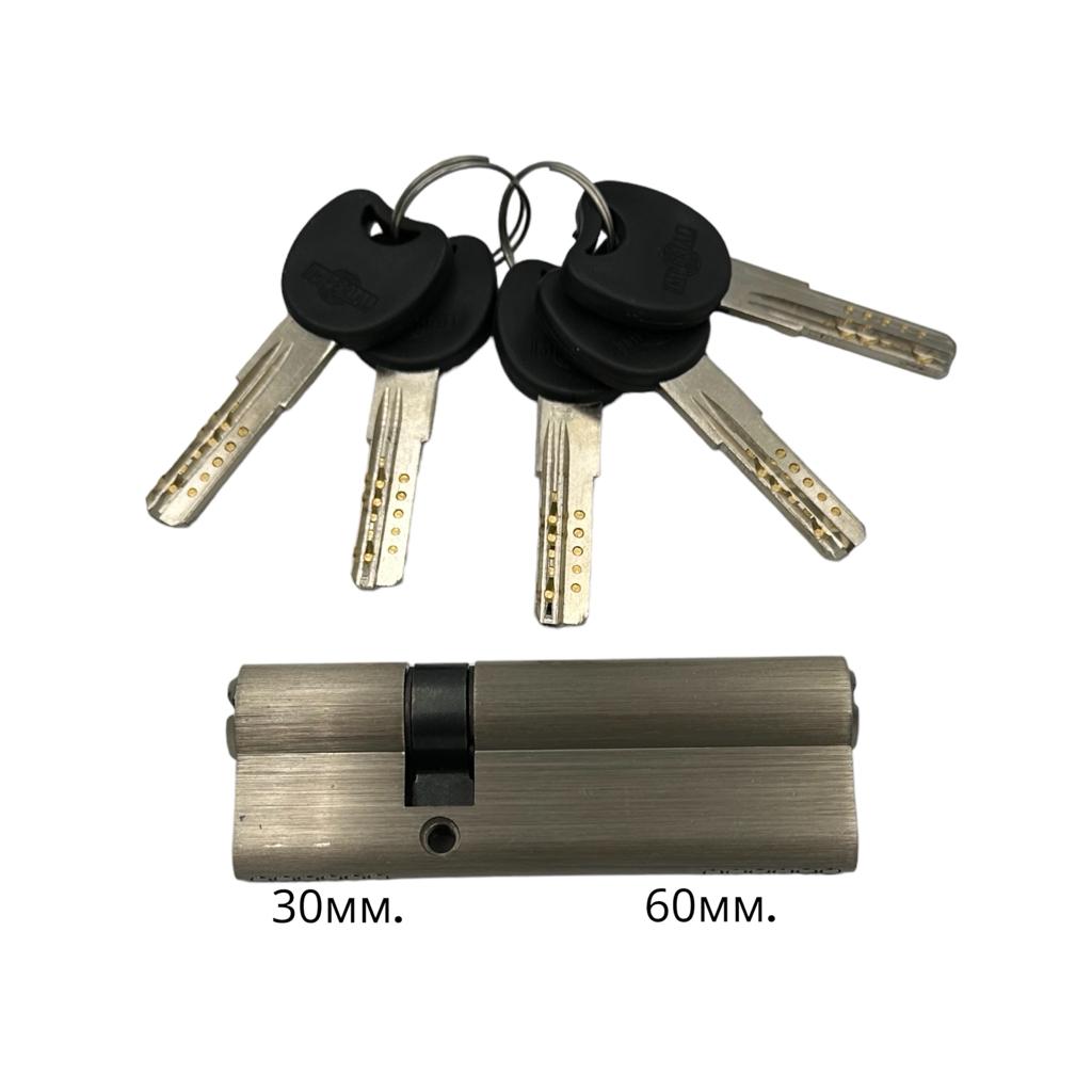 Цилиндры IMPERIAL Цилиндр ключ-ключ 30*60 (никель) ZC 90 30/60 SN