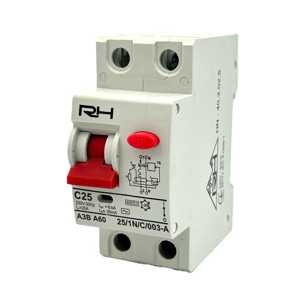 Диф. выключатели RightHausen Диф. вимикач 2P 25A 30mA HN-403025