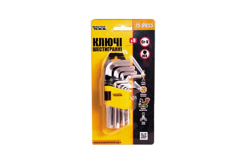 Набори шестигранних ключів MASTERTOOL Набір шестигранних Г-подібних ключів 75-0955