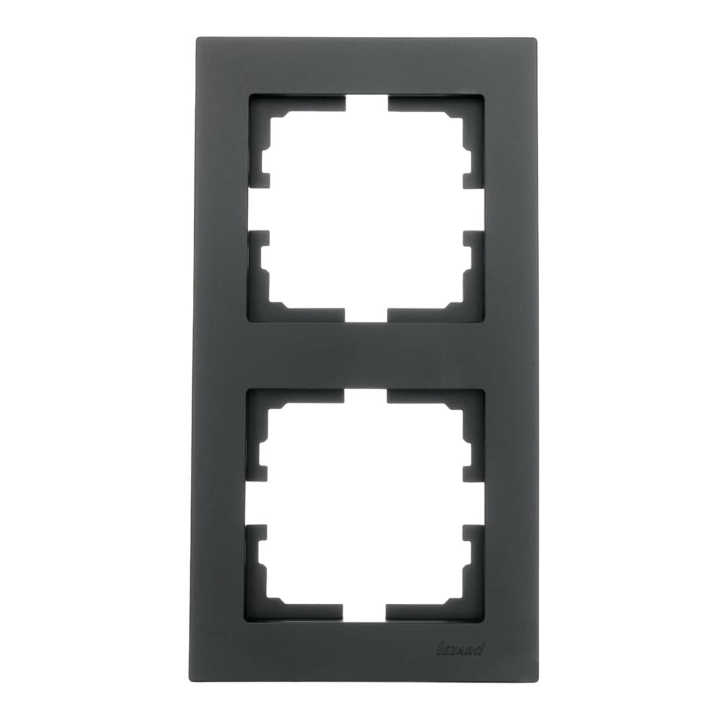 VESNA (антрацит) Lezard VESNA Рамка вертикальная на 2 механизма (антрацит) 742-4200-152