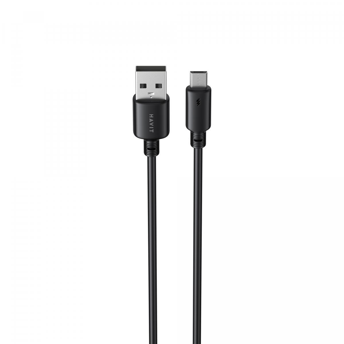 Кабелі та адаптери HAVIT HV-CB300C Кабель USB - Micro USB 3A 1м Black 28572