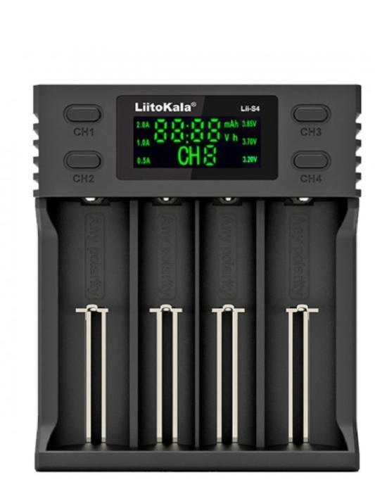 Зарядні пристрої LiitoKala Зарядний пристрій для акумуляторів 4*18650 , LCD дісплей, USB шнур Lii-S4