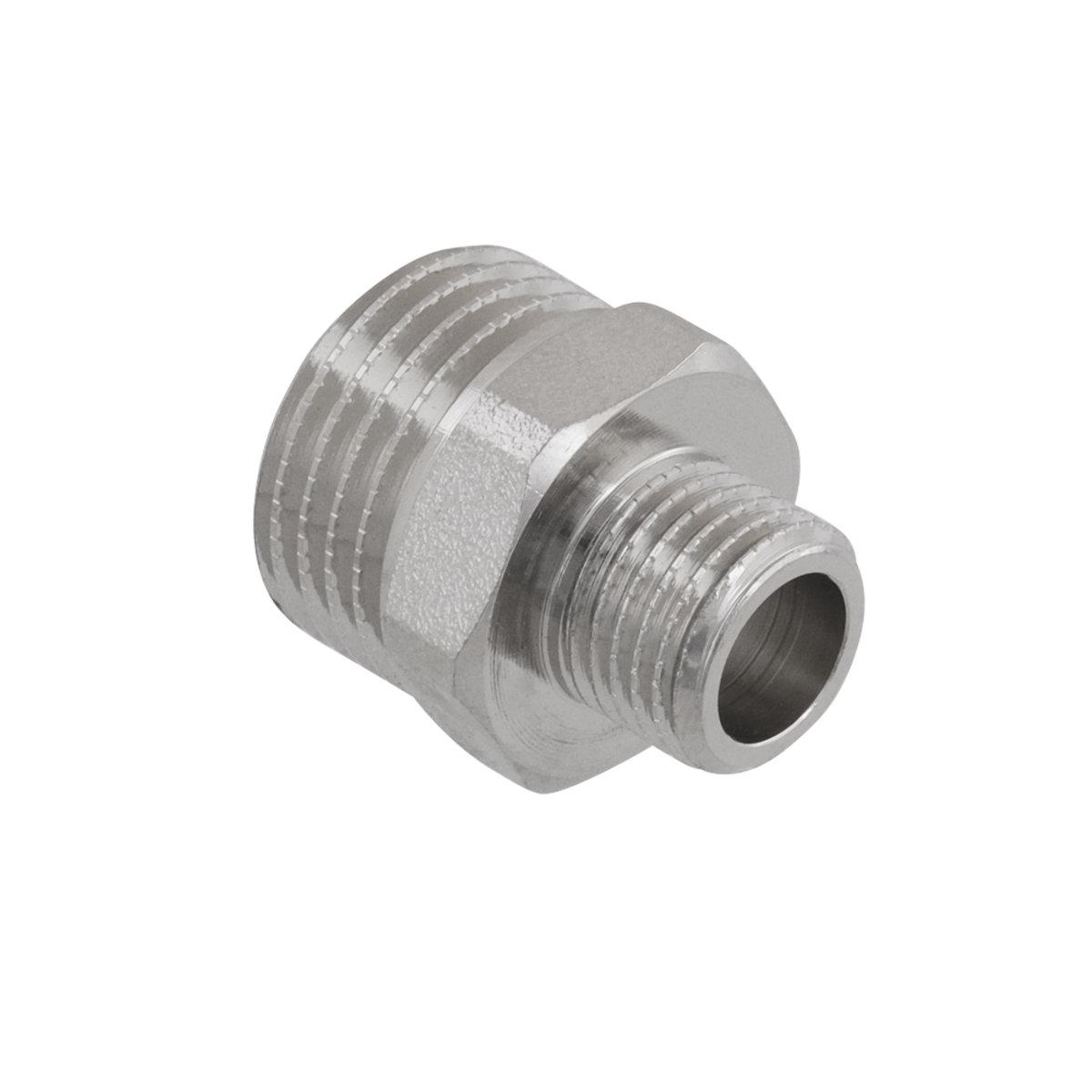 Фитинги резьбовые никелированные Nickel Raftec Ниппель-переходник 15х8 (1/2- 1/4) никель NP01001