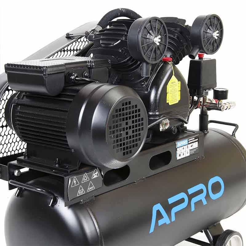 Компрессоры воздушные APRO Компрессор двухцилиндровый ременный OFBD-50 2.2кВт 402л/мин 8бар 50л (2 крана) + масло 0,5л 850181