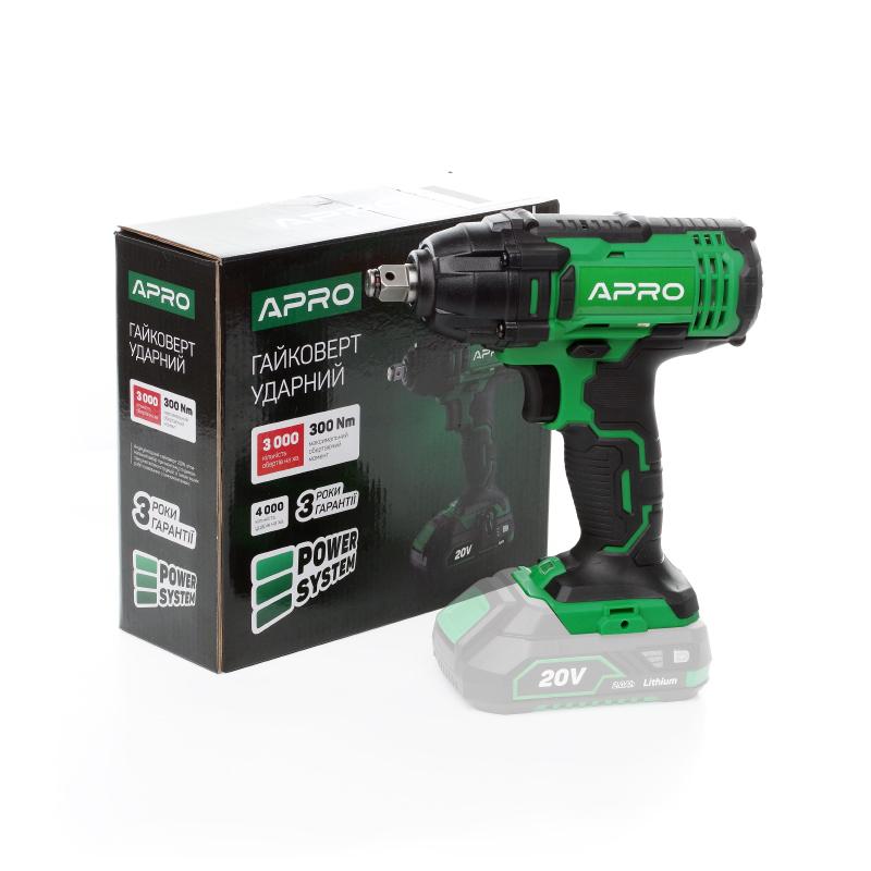 Гайковерти (акумуляторні) APRO 20W Гайковерт 300Нм 20V (без АКБ та ЗП) 895338