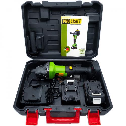 УШМ (аккумуляторные) PROCRAFT КШМ акум. бесщеточная 4A/h 20V (с 2 АКБ и зар. усл.) PGA20