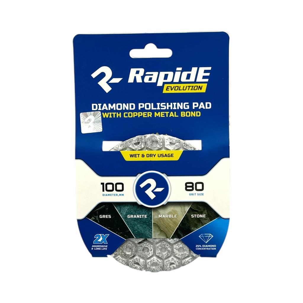 Круги шлифовальные для плитки RAPIDE Evolution Круг шліфувальний для плитки металізований (черепашка) Ø100мм. P80