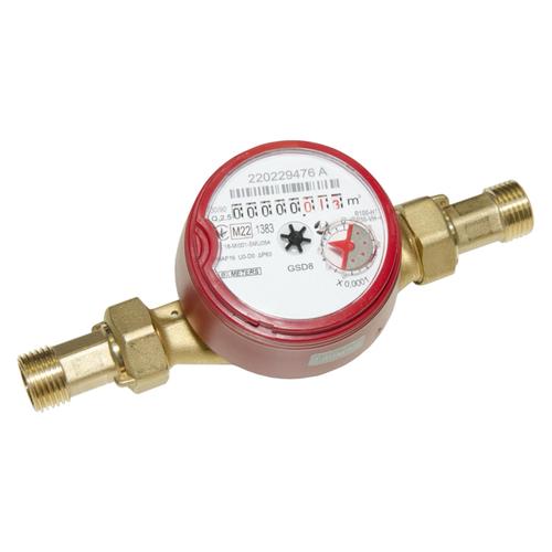 BMETERS GSD8-I Лічильник гарячої води з монтажним комплектом DN15 1/2 R100 L=110мм.