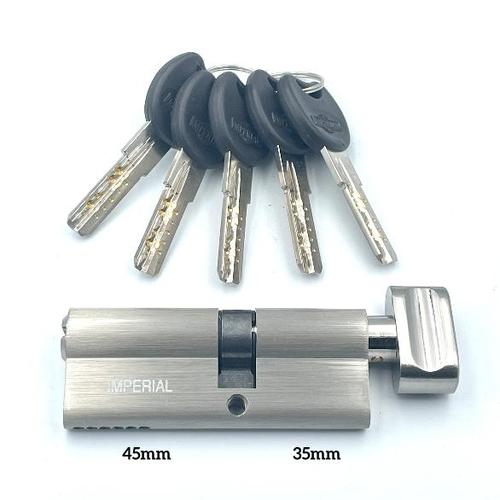 IMPERIAL Циліндр ключ-тумблер 35*45 (нікель) ZCK 80 35/45 SN