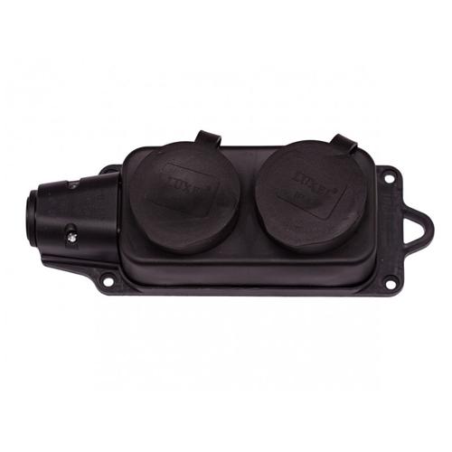 LUXEL Колодка для подовжувача 2-а з/з каучукова 250В 16A IP44 1132