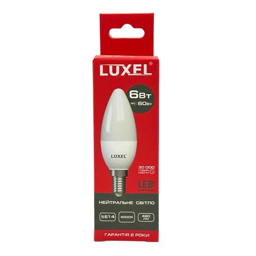 LUXEL LED-Лампа ECO свічка 6W E14 4000K 510Lm LED-045-NE