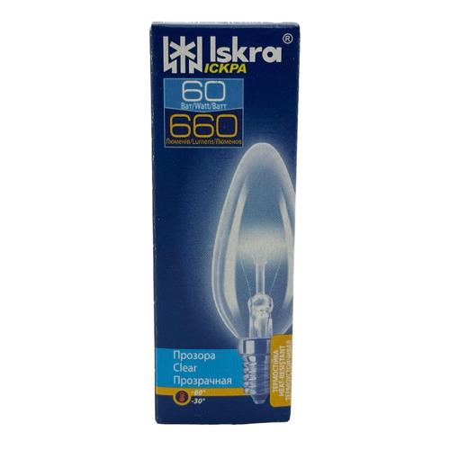ИСКРА свеча 60W E14 прозр.