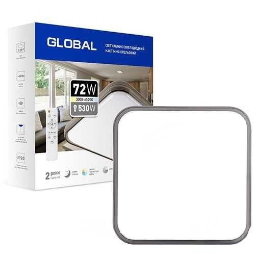 GLOBAL SMART-Светильник квадрат 72W 3000-6500K 1GFN-72TW-02-S