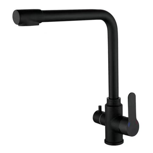 ZERIX DAX-021 BLACK  Змішувач для кухні під фільтр (хром/сірий вилив)