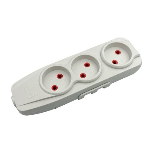 RightHausen KRIS Колодка для удлинителя 16A IP20 3-я б/з (белая) HN-082031