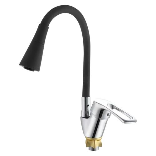 ZERIX YUT 181 Reflector Black Змішувач для кухні з силіконовим виливом ЧОРНИЙ (ZX5983)