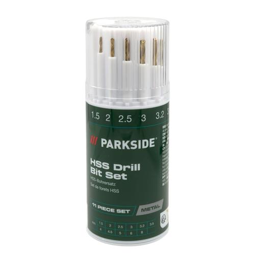 PARKSIDE HSS Drill Bit Set Набір свердл по металу 11 од. (Ø1,5;2;2,5;3;3,2;3,5;4;4,5;5,6,8мм.)