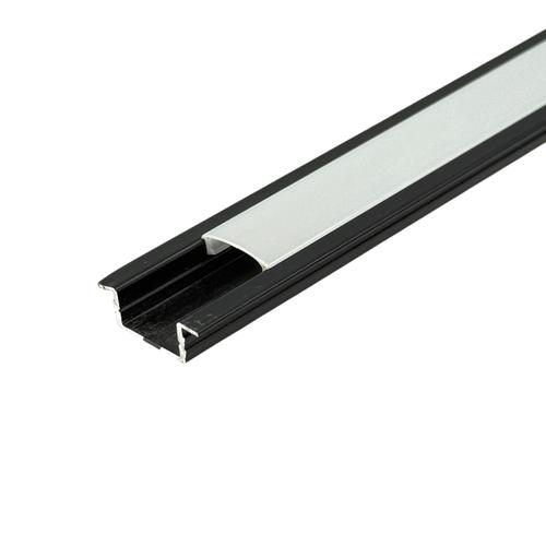 Профіль для LED-стрічки врізний не анодований 2м. ЧОРНИЙ (білий розсіювач) ПФ-19/4 1022795