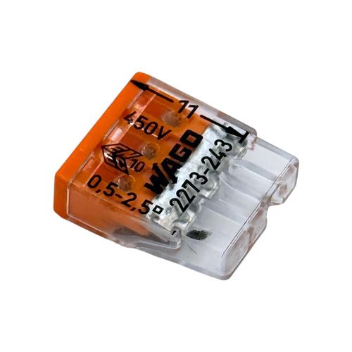 WAGO 2273-243 Клемник з'єднувальний прозорий з пастою COMPACT 3-конт. 3*2,5мм²