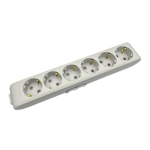 Panasonic X-tendia Колодка для подовжувача 6-а з/з, захист. шторки (сіра) WLTB0460-2GR