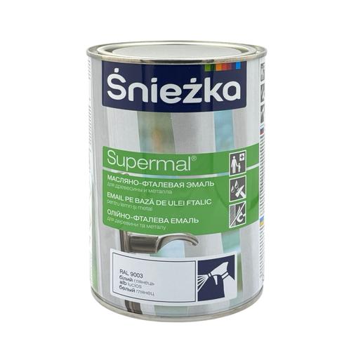SNIEZKA Масляно-фталевая эмаль 0,8л. БЕЛЫЙ глянец RAL9003